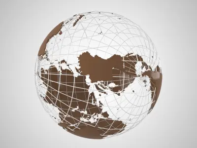 Globe News Skeleton Coffe Color 3D model