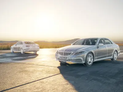 Luxury limousine unbranded 3D model