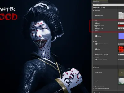 Merciless Geisha - Rigged and Animated Low-poly 3D model
