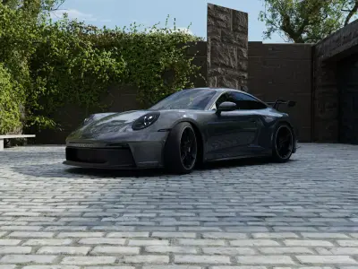 Automotive Render Scene 3D Blender File Textured  3D model