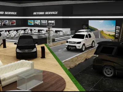 Booth Car Exhibition 3D model