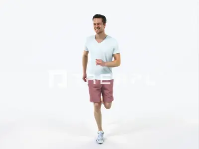 Virtue 02G Running Jogging Football Sports Man Low-poly 3D model