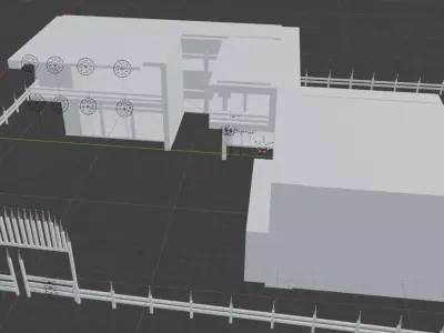 two-story luxury house with garage 3D model