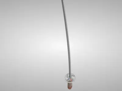 Katana metal rod with hook Free 3D model