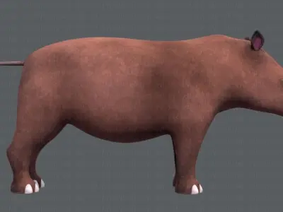 Rhino V01 Low-poly 3D model