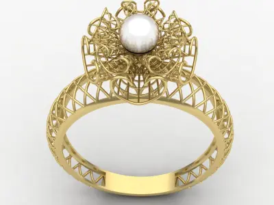  fusion ring with pearls 3D print model