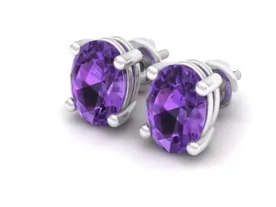 AV 406 Ladies Solitaire Stud Earrings 3D print model