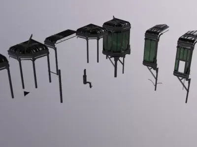 Chamber Iron Forged inspired by the Art Nouveau Low-poly 3D model