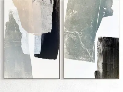 Plaster Two Photo Frame 311 Low-poly 3D model
