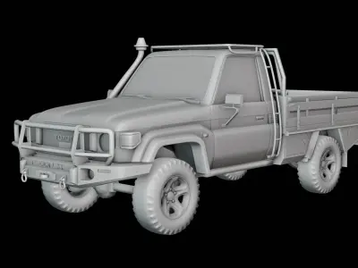 toyota land cruiser 79 series Low-poly 3D model