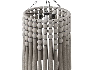 Boho Macrame Pendant Light 3D model