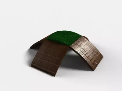 Stool piece of furniture with grass 3D model