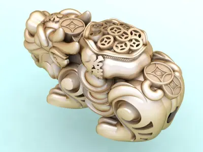 Pixiu money coin Bracelet - Unicorn  bracelet - 5 Size 3D Model Collection