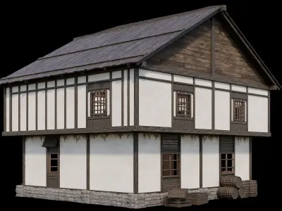 Medieval Village Pack 03 - 3 Assets - 4K Textures Game Ready Low-poly 3D model