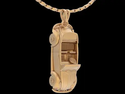 Car pendant  gold  silver printable jewelry 3D model 3D print model purchase