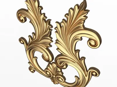 Carved Plaster Molding Decoration 042 Low-poly 3D model