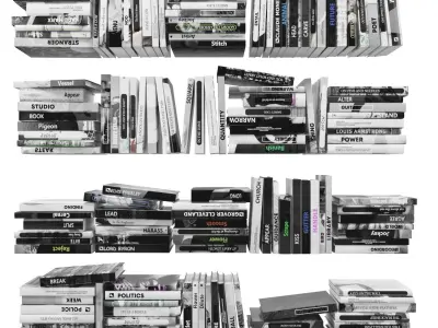 Books 150 pieces 2-4-3 Low-poly 3D model