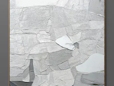 Plaster two square photo frames 02 Low-poly 3D model