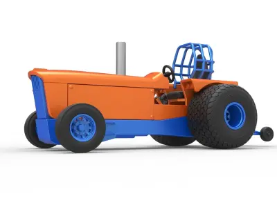 Tractor dragster concept Scale 1 to 25 3D print model