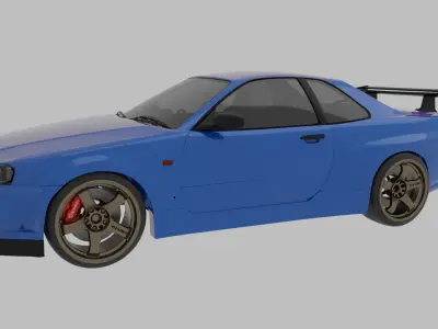 Nissan SkyLine GTR Low-poly 3D model