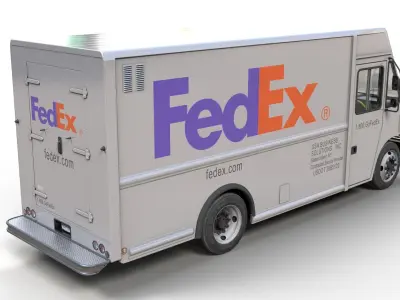 FedEx boxvan Low-poly 3D model