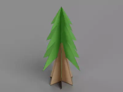 Paper Tree V4 Low-poly 3D model