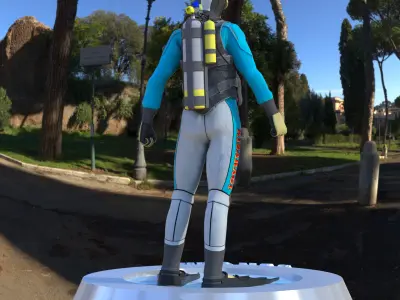 Diver - Dry Suit v2 for Maya Low-poly 3D model
