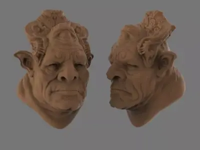 King of Atlantis bust sculpt Free 3D print model