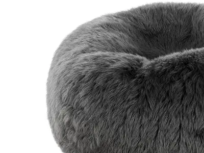 Faux Fur Bean Bag in Solid Dune 3D model
