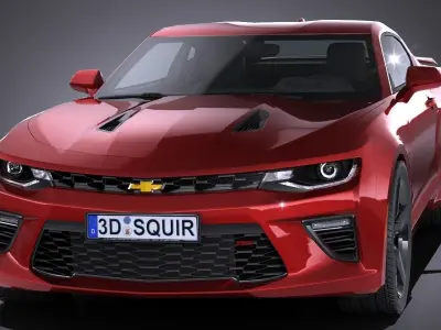HQ LowPoly Chevrolet Camaro SS 2017 3D model
