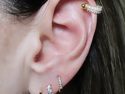 Pac 3 sizes Piercing helix conch tragus double exclusive 3D print model