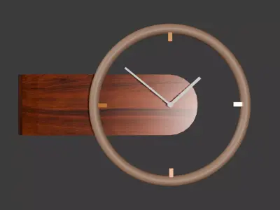 Floating Ring Wall Clock 3D model