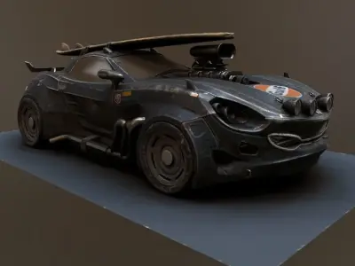 Vulture Scifi Car Concept Low-poly 3D model