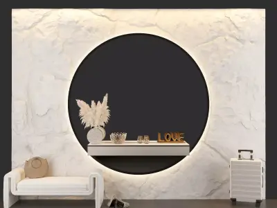 Hallway living room with furniture 3D model