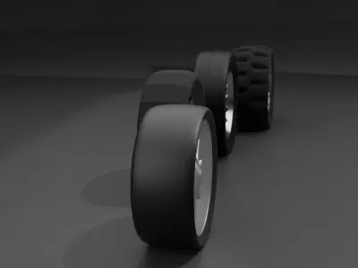 4 different tyres 3D model