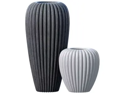 Decorative Garden Floor Tall Vase Urn Pot Modern Style  3D model