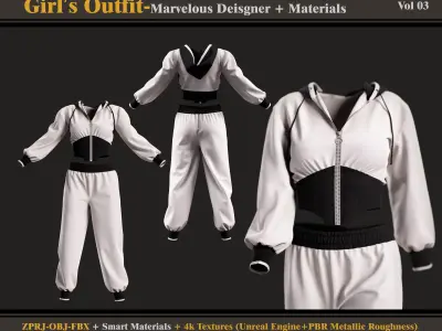 Girls Outfit-zprj-fbx-obj-materials 3D model
