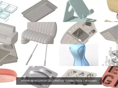 PREMIUM INTERIOR DECORATIVE COMBO PACK 3D Model Collection
