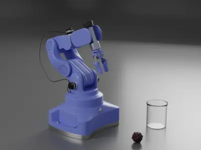 Robot arm rigged 3D model