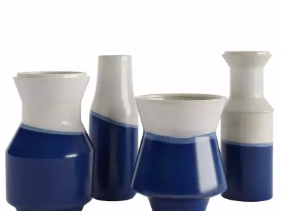 Dipped blue vases 3D model