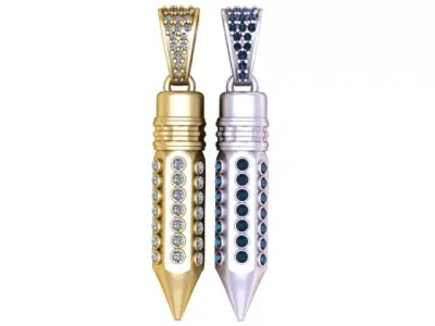 Luxury Bullet-Style Pendant  3D Printable Jewelry Model 3D print model