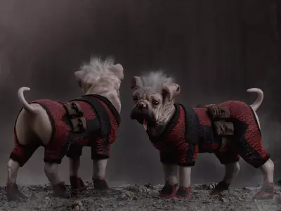 Dogpool Low-poly 3D model