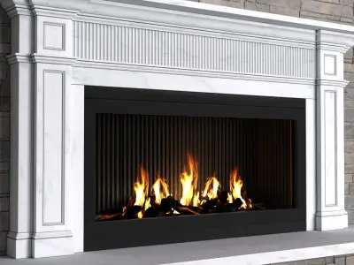 Modern fireplace in classic style ArtDeco 3D model