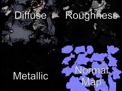 Fierce Cartoon Wolf Model Pack Low-poly 3D model