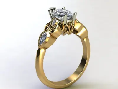 Pear shape Engagement ring  3D model