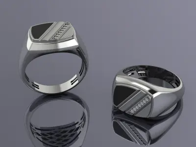Jewelry  Mens Ring KJ-078 3D print model