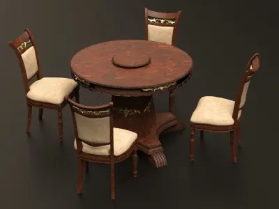 Chair and Table 3D model