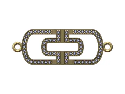 Fashion Diamond brand bracelet charm and pendant 3D print model