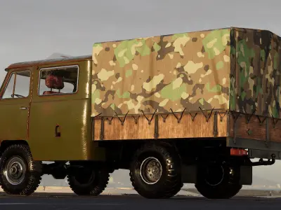 Pickup Car v2 - Unreal Engine Project Low-poly 3D model