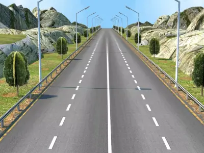 Green Hill Racing Track 3D Model Low-poly 3D model